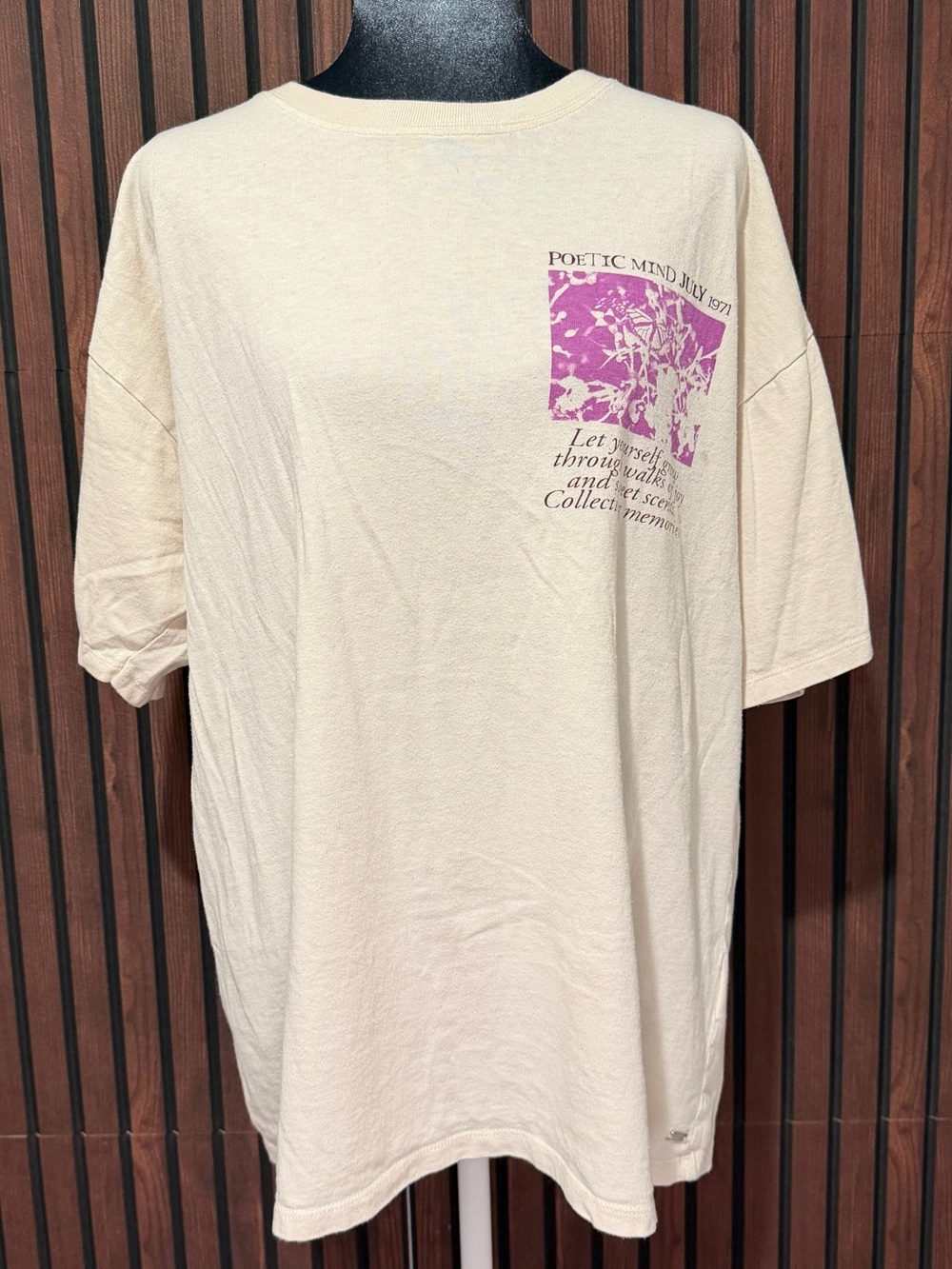 Pacific Republic Northern Ireland Graphic Tee Oversized Beige Pink Size XL